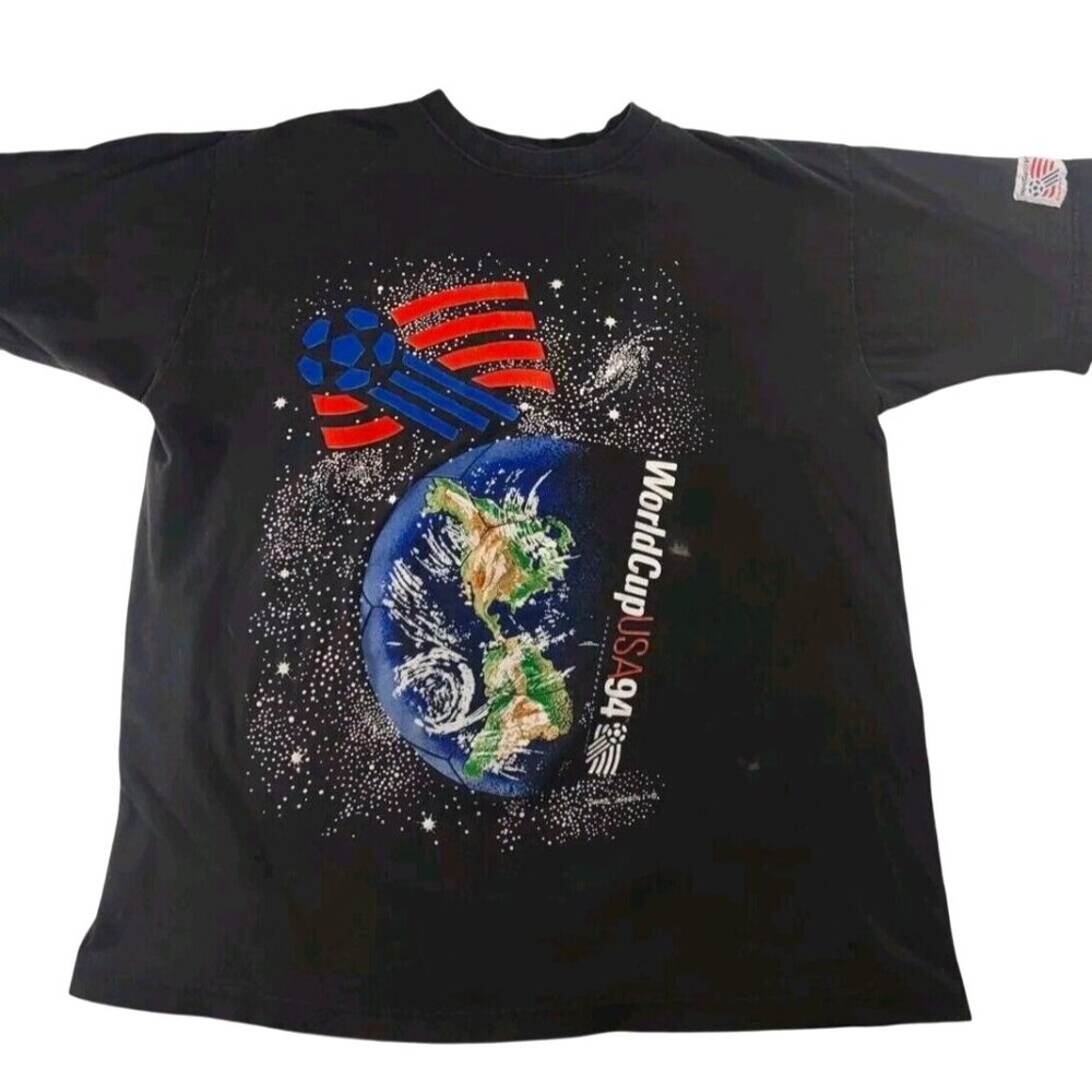 Vintage 1994 World Cup Of Soccer 3D Graphic Magic Johnson T Shirt - Size…